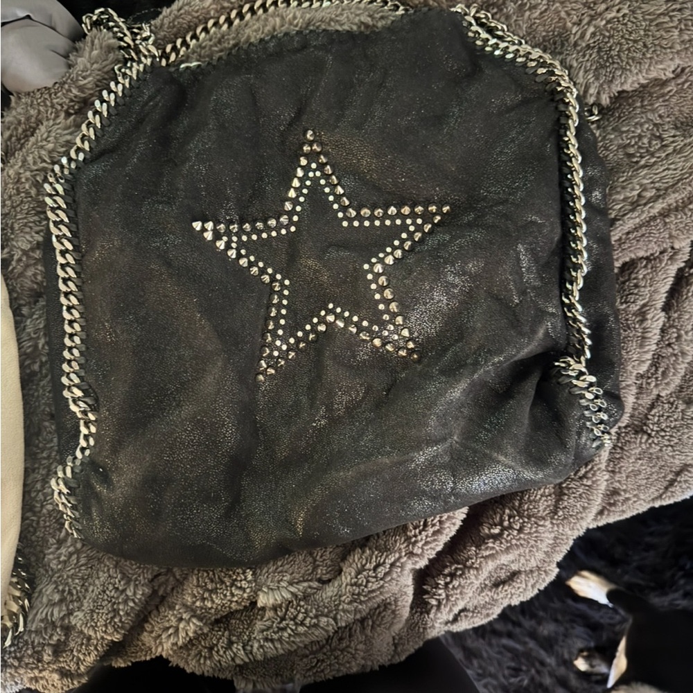 Stella McCartney Black Star Tote with Silver Studs